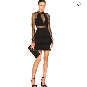 Nicholas Filigree Lace Plunge Mini Dress